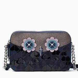 New Kate Spade Zibbi Small Crossbody Owl Navy Blue Whimsical Animal
